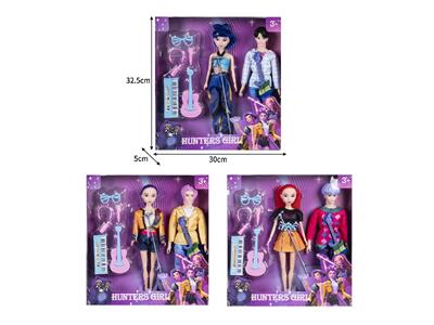 11.5寸实身11关节K-POP猎魔男团猎魔女团娃娃2只装带配件 - OBL10464577