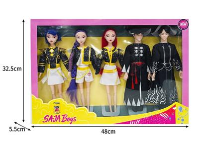 11.5寸实身11关节K-POP猎魔男团猎魔女团娃娃5只装 - OBL10464584