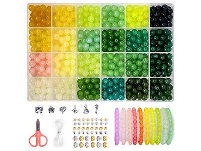 8mm玻璃珠+4mm金银珠+隔珠+吊坠+剪刀+线（24格） - OBL10466475