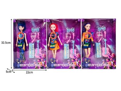 11.5寸实身11关节K-POP猎魔女团娃娃带配件（带灯光音乐） - OBL10467382