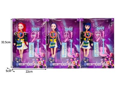 11.5寸实身11关节K-POP猎魔女团娃娃带配件（带灯光音乐） - OBL10467384