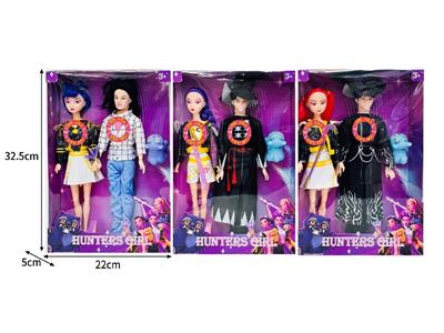 11.5寸实身11关节K-POP猎魔男团猎魔女团娃娃2只装带配件（带灯光音乐） - OBL10467394