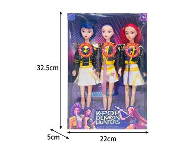 11.5寸实身11关节K-POP猎魔女团娃娃3只装（带配件）（带灯光音乐） - OBL10467429