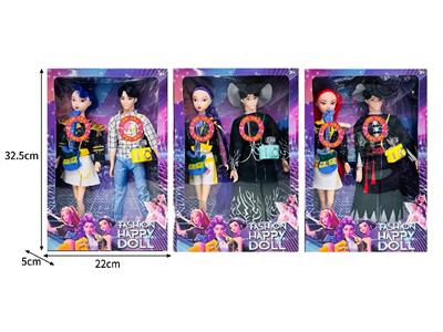 11.5寸实身11关节K-POP猎魔男团猎魔女团娃娃2只装带配件（带灯光音乐） - OBL10467439