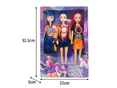 11.5寸实身11关节K-POP猎魔女团娃娃3只装（带灯光音乐） - OBL10467442
