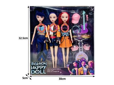 11.5寸实身11关节K-POP猎魔女团娃娃3只装带配件（带灯光音乐） - OBL10467512