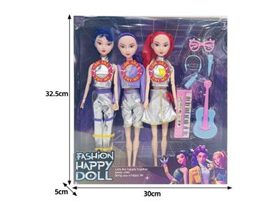 11.5寸实身11关节K-POP猎魔女团娃娃3只装带配件（带灯光音乐） - OBL10467521