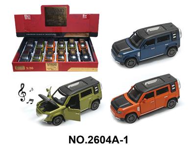1:36回力合金车模-路虎卫士带灯光音乐（12只/展示盒）3色混装 - OBL10468438