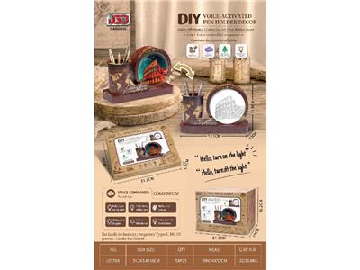DIY木质拼装笔筒声控夜灯摆件3合1——意大利古罗马斗兽场 - OBL10468620