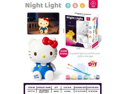 KT猫DIY涂鸦彩绘夜灯存钱罐 - OBL10474207