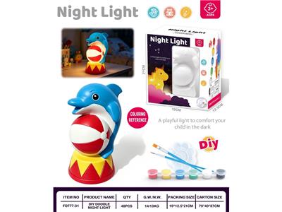 海豚DIY涂鸦彩绘夜灯存钱罐 - OBL10474211