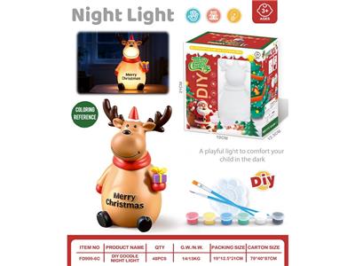 圣诞麋鹿DIY涂鸦彩绘夜灯存钱罐 - OBL10474217