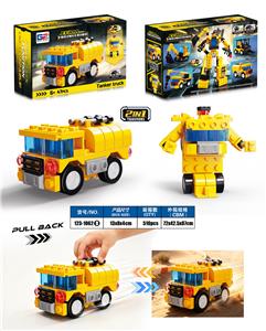 益智城市工程积木2变回力油罐车（47PCS)  四款混装 - OBL10476386