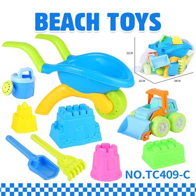 沙滩推车城堡沙模沙铲工具9PCS - OBL10477542