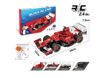 1:16 DIY拼装积木遥控车-F1赛车-法拉利                （颗粒数：390pcs）不包电 - OBL10478011