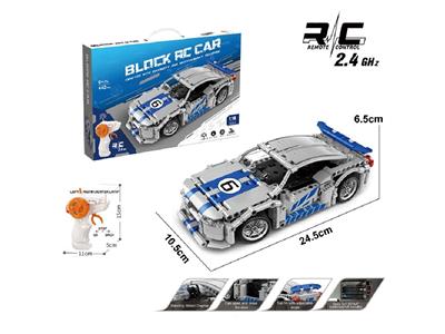 1:16 DIY拼装积木遥控车-日产-GTR                （颗粒数：442pcs）不包电 - OBL10478013