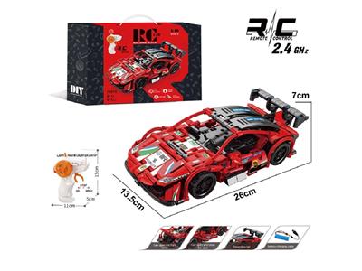 1:16 DIY拼装积木遥控车-法拉利         （颗粒数：411pcs） - OBL10478028