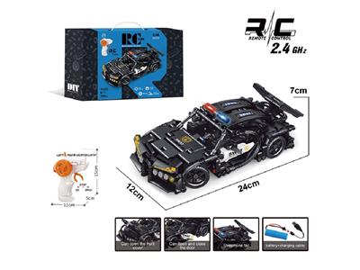 1:16 DIY拼装积木遥控车-布加迪警车 （颗粒数：396pcs） - OBL10478030