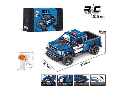1:16 DIY拼装积木遥控车-猛禽警车               （颗粒数：403pcs） - OBL10478032