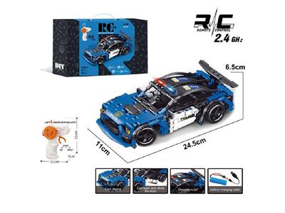 1:16 DIY拼装积木遥控车-野马警车         （颗粒数：404pcs） - OBL10478033