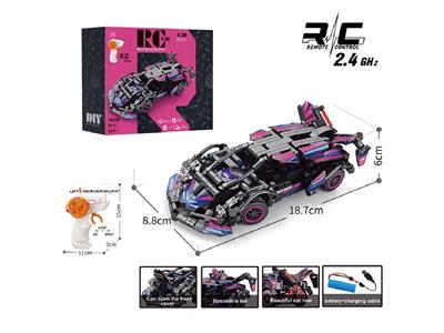 1:20 DIY拼装积木遥控车-兰博基尼V12(颗粒数：323PCS） - OBL10478034