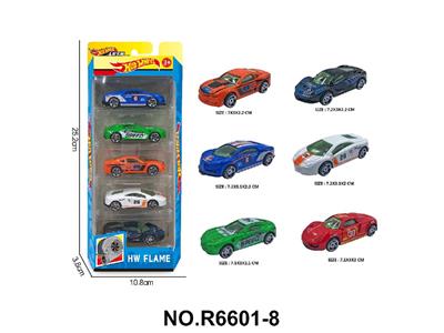 6款1:64风火轮合金跑车5只装 - OBL10479900
