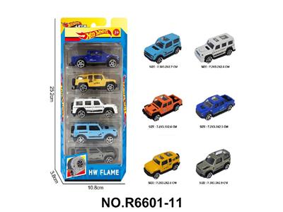 1:64风火轮6款合金车5只装（悍马，越野车，皮卡） - OBL10479904