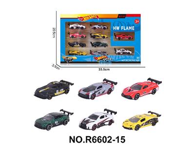 1:64风火轮6款合金车10只装（赛车，跑车） - OBL10479939
