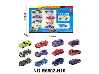 1:64风火轮12款合金车10只装（赛车，肌肉车，皮卡，面包车） - OBL10479956