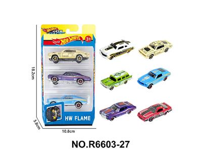 6款1:64风火轮复古老爷车肌肉车合金车3只装 - OBL10479993