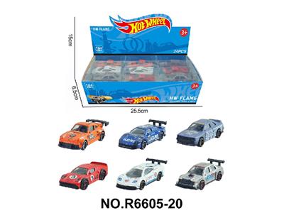 6款1:64风火轮合金肌肉车，赛车24只装展示盒 - OBL10480011