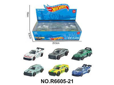 6款1:64风火轮合金肌肉车，赛车24只装展示盒 - OBL10480012