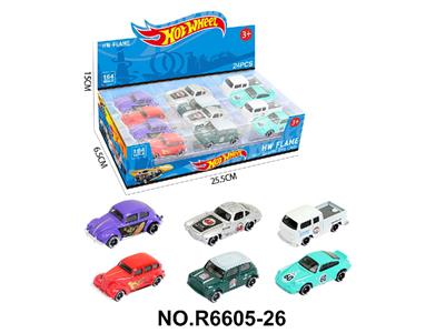 6款1:64风火轮复古老爷车，皮卡合金车24只装展示盒 - OBL10480017