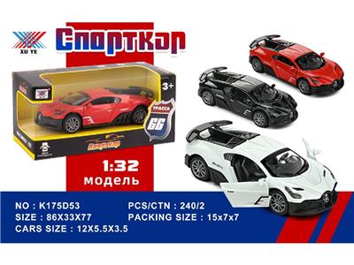 1:32 合金车 布加迪 回力开门（1只装） - OBL10480283
