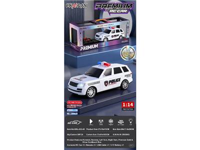 1:14四通仿真遥控车路虎警车 精品五面开窗陈列架金银卡工艺 - OBL10481228