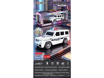 1:14四通仿真遥控车奔驰警车大G, 精品五面开窗陈列架金银卡工艺 - OBL10481229