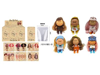 爆款正版1比1时装18CM全搪胶西班牙Mia土豆娃娃公仔带卡片  6款6PC - OBL10482484