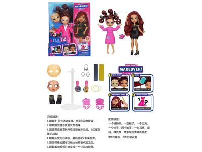 高档FAIL.FIX.9寸11关节实身3D真眼珠变脸化妆芭比头发带香味。娃娃带11样不同惊喜配件。带2件衣服，一件睡袍一件时装衣衣服 - OBL10482830