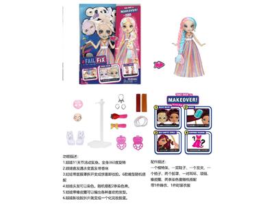 高档FAIL.FIX.9寸11关节实身3D真眼珠变脸化妆芭比头发带香味。娃娃带11样不同惊喜配件。一件时装衣衣服 - OBL10482838