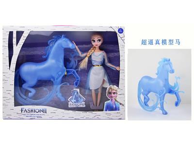 11.5寸实身11关节冰雪奇缘艾莎带（丙料）马 - OBL10482900