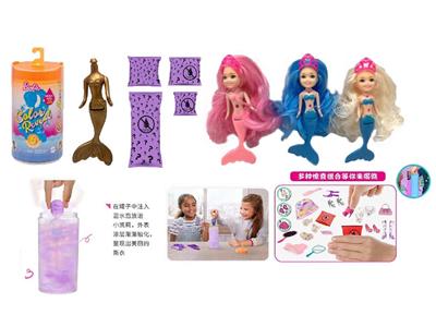 第7代5寸实身黄金变色美人鱼凯莉主题。带皇冠发夹。梳子，镜子  3款混装 - OBL10483394
