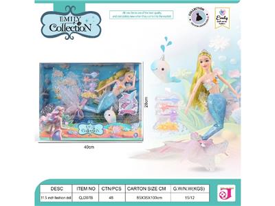 EMILY，11.5寸，11关节美人鱼娃娃 - OBL10484093