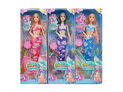 11.5寸9关节实身美人鱼芭比。手提包 3款混装 - OBL10484470