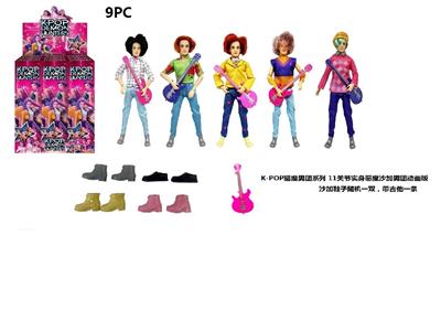 1比1 K-POP 猎魔男团动画版  11.5寸11关节实身Baby saia - ABBy  - Mystery - Jinu-Romane  猎魔乐队 5款9PC混装带吉他带鞋子 - OBL10484640