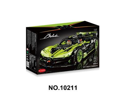 DIY跨境拼装积木车              1：8绿色跑车 - OBL10484905