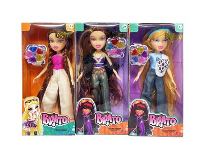 BRATZ 夏天系列10寸大脚大腿实身毛绒大头贝兹娃娃带真人化妆油 - OBL10485047
