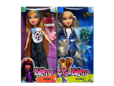 BRATZ 夏天系列10寸大脚大腿实身大头贝兹娃娃带一束真花 - OBL10485049