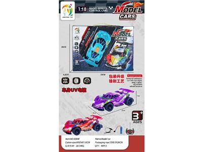 1:18四通遥控骨架车
车身UV电镀 3色混装
带灯光 包装镭射工艺 - OBL10486975