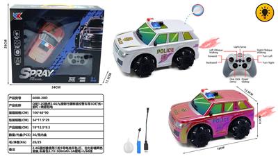 Q版1:20路虎2.4G九通侧行漂移遥控警车带3D灯光+前灯+喷雾包电 - OBL10491244