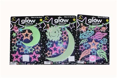 Three nightlight colored stars and moons - OBL558350